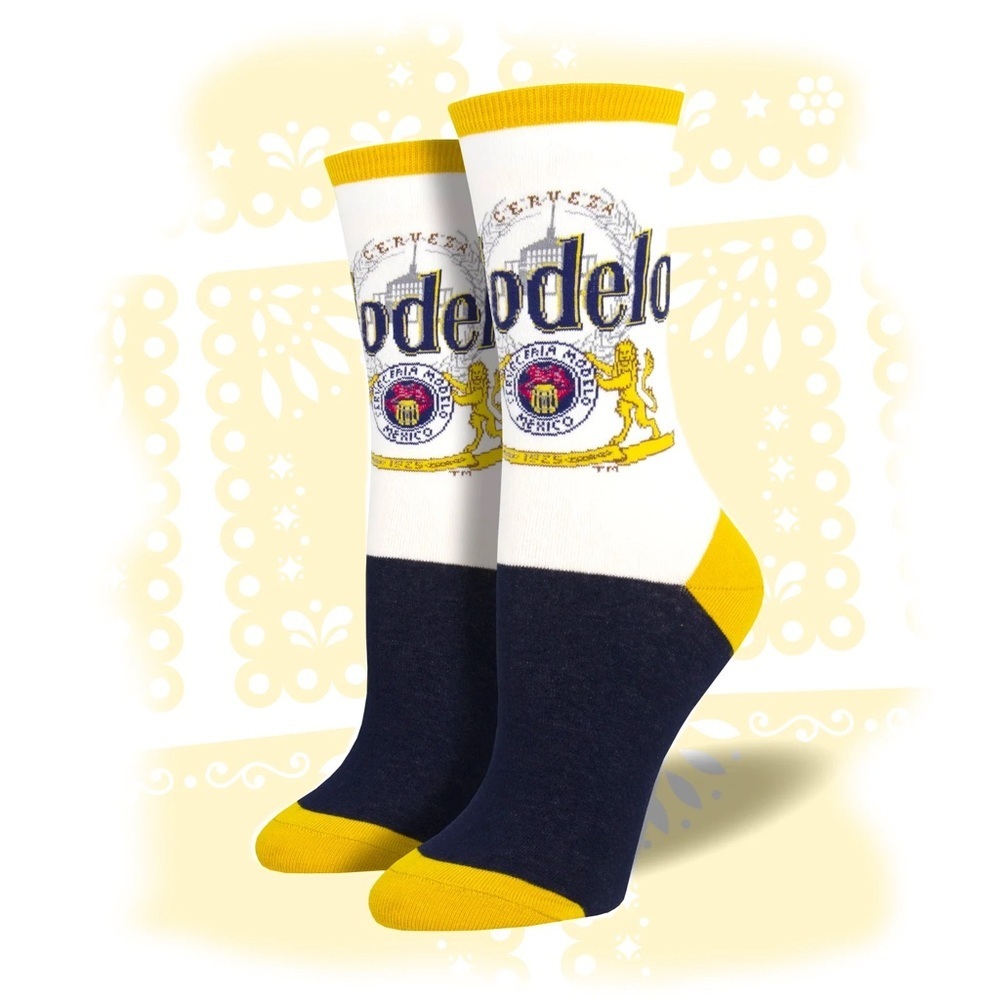 Modelo White, Yellow, and Black Casual Socks 🧦
